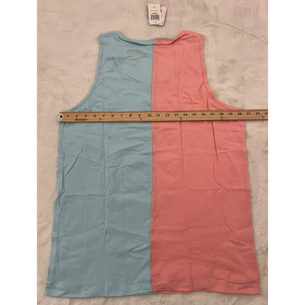 Kirby Men's Tank Top Large Pink Blue Split Fire Graphic Nintendo New With Tags - Picture 6 of 7